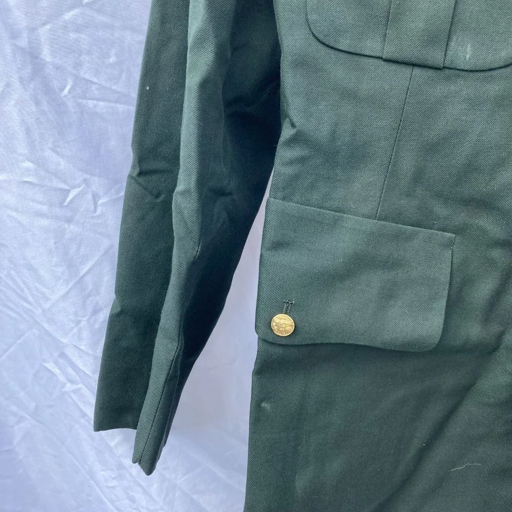 Vintage U.S. Army Men's Coat Green 36R Dress Uniform DeRossi & Son Overcoat - Picture 5 of 10